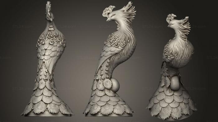 Bird figurines (Phoenix Ornament, STKB_0187) 3D models for cnc